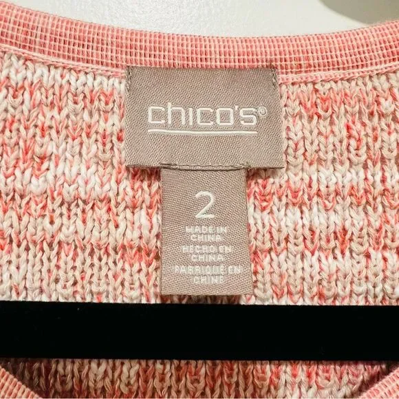 Chico’s Women’s Fringe Trim Pocket Cardigan in Pretty Pink Sz 2 (US L/12-14) NWT - Picture 4 of 14